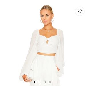 NWT For Love & Lemons Trisha Crop Top White